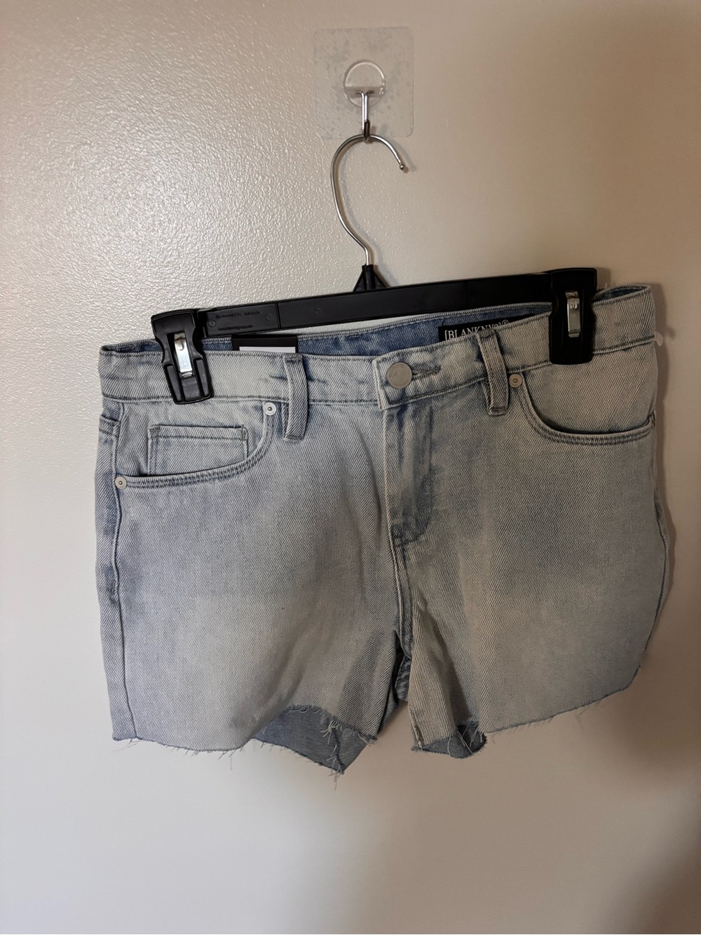 Blank NYC Faded Light Blue Denim Cutoff Shorts